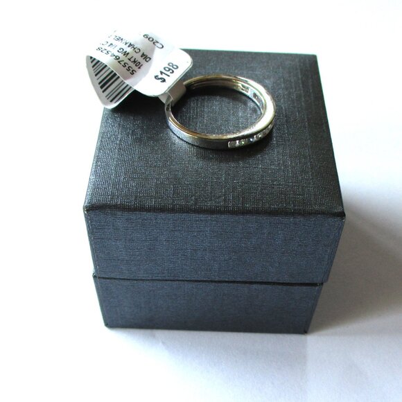 FOREVER BRIDE 10 KT White Gold Diamond Anniversary Band SZ 7 - Picture 5 of 7